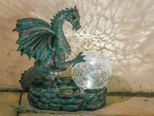 FIGURA OGRODOWA FIGURKA OZDOBA OGRODU DEKORACJA SMOK LAMPKA zdjęcie 4