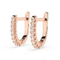 kolczyki z różowego złota 585 z diamentem (brylantem) 0,32 ct g/si