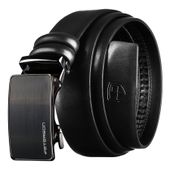 pasek męski z automatyczną klamrą wykonany ze skóry naturalnej w czarnym