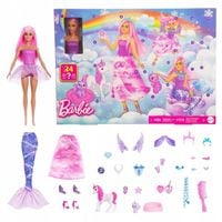 BARBIE ŚWIAT FANTAZJI KALENDARZ ADWENTOWY LALKA BARBIE + 24 NIESPODZIANKI