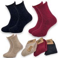 3x ALPAKA Wełniane BEZUCISKOWE Skarpety GRUBE ZIMOWE skarpetki ciepłe 35-38