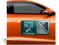Magnes na samochód reklama magnetyczna GOTOWE WZORY USŁUGI SPAWALNICZE