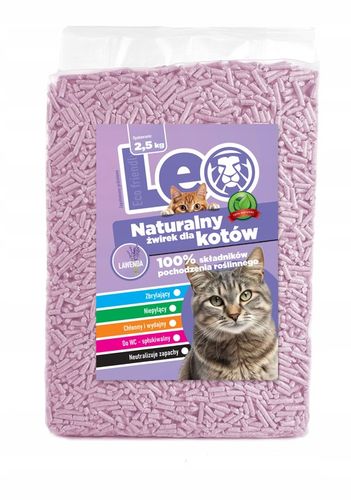 Żwirek dla kota tofu Leo zbrylający biodegradowalny eko 2,5 kg lawenda na Arena.pl
