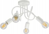 Lampa kręcona żyrandol loft edison 4x E27 biała