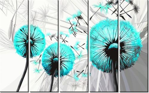 70CM 150CM OBRAZ 5 ELEM DMUCHAWCE TURKUSIE ŚCIENNY na Arena.pl