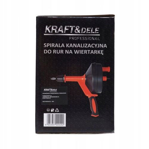 SPIRALA KANALIZACYJNA 7,6m do przetkania rur na wkrętarkę KD11765 na Arena.pl