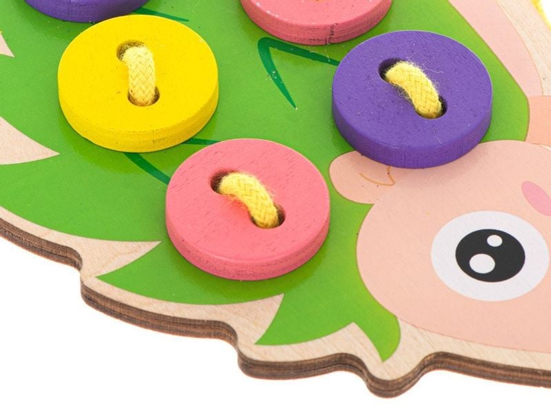 Zestaw edukacyjny do nauki szycia guzików jeż jeżyk zdjęcie 5