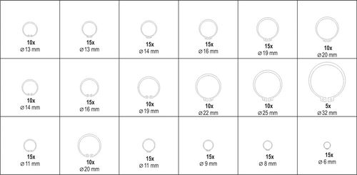 zestaw pierścieni segera zewnętrznych i wewnętrznych 225szt - yt-06882 na Arena.pl