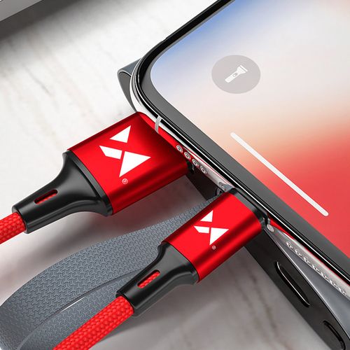 kabel przewód usb iphone lightning 2.4a 2m czerwony na Arena.pl