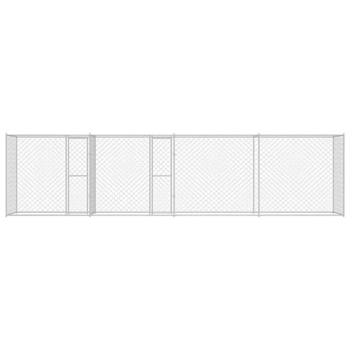 Klatka dla psa Srebrny 800 x 200 x 200 cm Stal Galwanizowana na Arena.pl