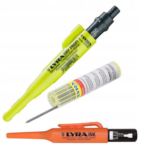 ZESTAW LYRA DRY PROFI OŁÓWEK+WKŁADY+MARKER KOMPLET OŁÓWEK BUDOWLANY 3 na Arena.pl
