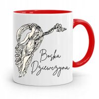 Kubek Czerwony Dla Dziewczyny Boska Dziewczyna Z Nadrukiem Ze Zdjęciem