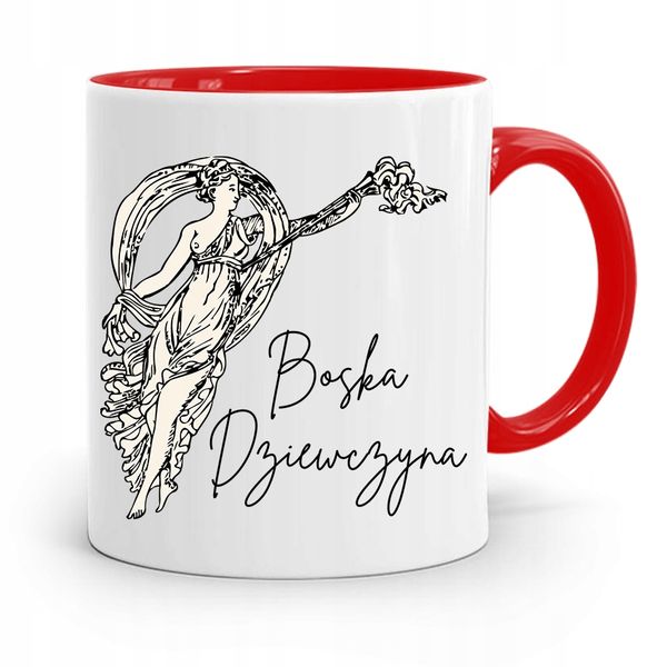Kubek Czerwony Dla Dziewczyny Boska Dziewczyna Z Nadrukiem Ze Zdjęciem zdjęcie 1