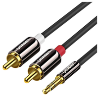 UGREEN AV116 Przewód 3,5mm Jack do 2RCA (Cinch) 2m (czarny)