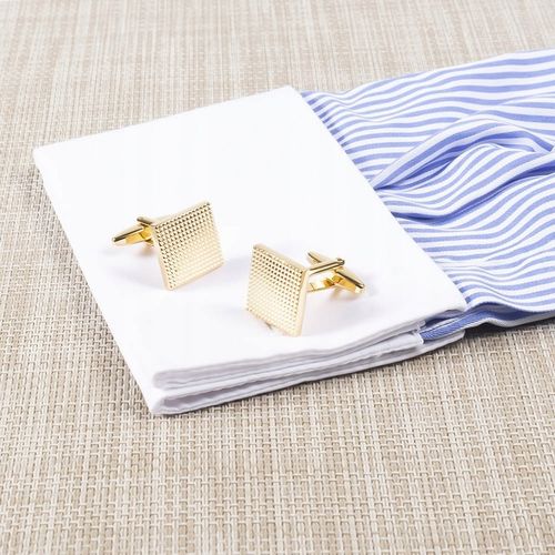 Spinki Do Mankietów Złote Koszuli Męskie Kwadratowe Diamentowane na Arena.pl