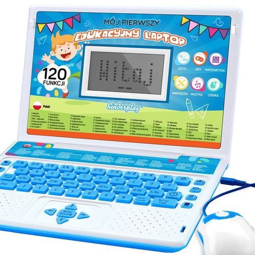 KINDERPLAY LAPTOP DLA DZIECI EDUKACYJNY DO NAUKI LITEREK LICZENIA 120 OPCJI na Arena.pl