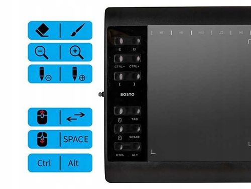 PROFESJONALNY Tablet graficzny z piórem do komputera 8192 BOSTO 1060 PLUS na Arena.pl