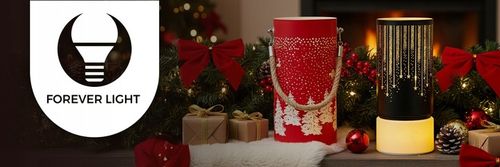 Lampion Świąteczny LED Duży Szklany - Dekoracja Świąteczna Ozdobna Na Stół na Arena.pl