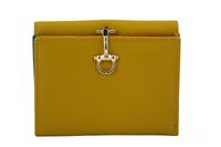 Elegancki portfel ze złotym zapięciem - Żółty ciemny