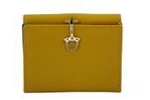 Elegancki portfel ze złotym zapięciem - Żółty ciemny