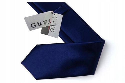 ULTRA SLIM! GRANATOWY Wąski Śledź Krawat Męski Gładki Greg ŻAKARDOWY na Arena.pl
