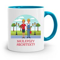 Kubek Błękitny Architekta Najlepszy Architekt Z Nadrukiem Ze Zdjęciem