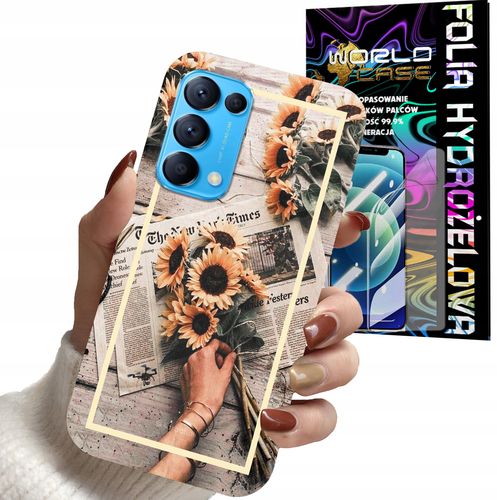 ETUI DO OPPO FIND X3 LITE - SŁONECZNIK KWIATY DLA KOBIET PLECKI + FOLIA na Arena.pl