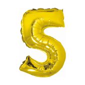 balon foliowy cyfra 5 złota 35cm urodziny