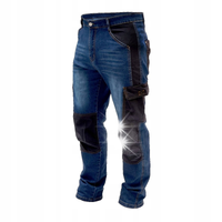 DEDRA SPODNIE JEANS DŻINSY ROBOCZE DENIM WZMOCNIONE DO PASA BH45SP ROZ. XL