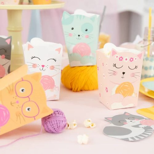 Pudełka na przekąski popcorn chipsy Kotki 6szt. na Arena.pl