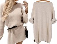 CIEPŁY SWETER DŁUŻSZY SWETER TUNIKA OVERSIZE K22