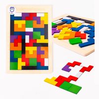 Drewniana układanka PUZZLE Układanka Logiczna Montessori Tetris