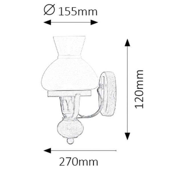 Rustykalna LAMPA kinkiet PETRONEL 7077 Rabalux vintage OPRAWA ścienna orzech biała rustic zdjęcie 3