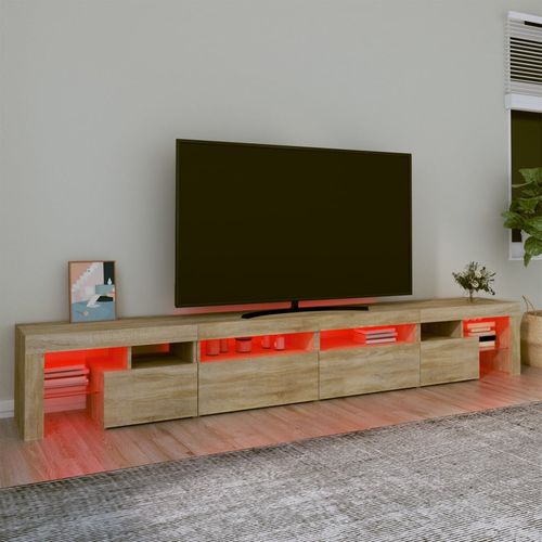 Szafka pod TV z oświetleniem LED, dąb sonoma, 260x36,5x40 cm na Arena.pl