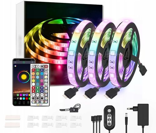 Taśma LED 30M RGB 5050 Bluetooth APLIKACJA ZESTAW na Arena.pl