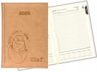 GRAWEROWANY KALENDARZ książkowy A5 2026 personalizowane różne wzory + imię