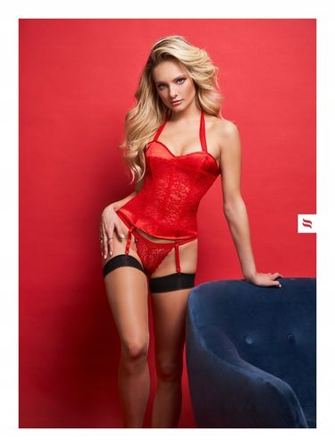 OBSESSIVE DIYOSA czerwony gorset i stringi XS/S na Arena.pl
