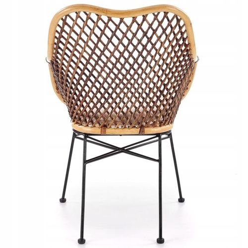 Krzesło Tarasowe do Ogrodu Balkonowe K336 z Rattanu z Podłokietnikami Boho na Arena.pl