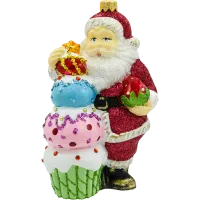 Bombka choinkowa szklana: Święty Mikołaj cukiernik