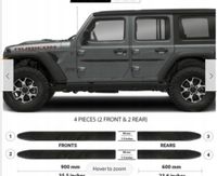 Jeep WRANGLER 2018+ Listwy CZARNE Boczne Drzwi