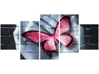 70CM 150CM OBRAZ 5 ELEM MOTYLOWE GRAFFITI ŚCIENNY