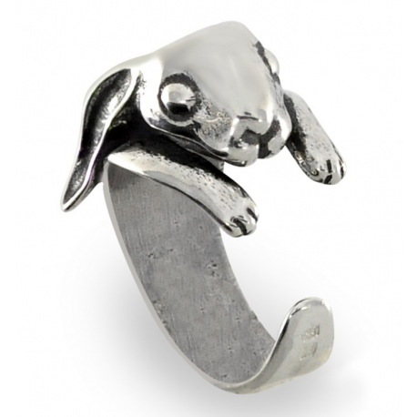 SREBRNY PIERŚCIONEK ZAJĄC REGULOWANY PRÓBA SREBRA 925 zdjęcie 1