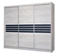 Szafa TURYN 250x61x215cm dąb craft/grafitowe szkło