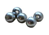 PEREŁKI "P" PLASTIK SREBRNY 6MM 100SZT