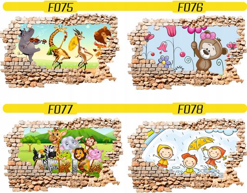 Naklejka samoprzylepna efekt 3D dla dzieci bajkowe na Arena.pl