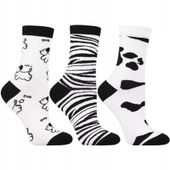 Skarpetki Damskie Skarpety Bawełniane w Czarno-Białe Wzorki MORAJ 38-41