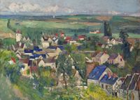 Plakat 18x13cm Auvers, Panoramic View, Paul Cezanne Vintage Salon