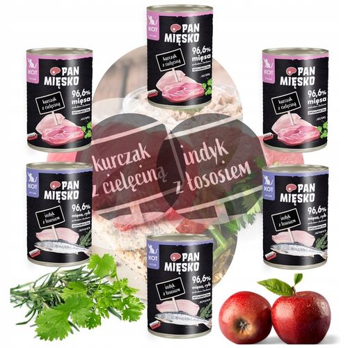 PAN MIĘSKO MOKRA KARMA DLA KOCIĄT WYJĄTKOWY MIX SMAKÓW 6 X 400 G na Arena.pl