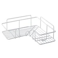 Półka łazienkowa do łazienki pod prysznic narożna wisząca haczyk biała