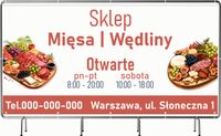 BANER REKLAMOWY 100x50cm projekt w cenie DUŻY WYBÓR SKLEP MIĘSA WĘDLINY